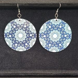Elegant Blue Mandala Earrings